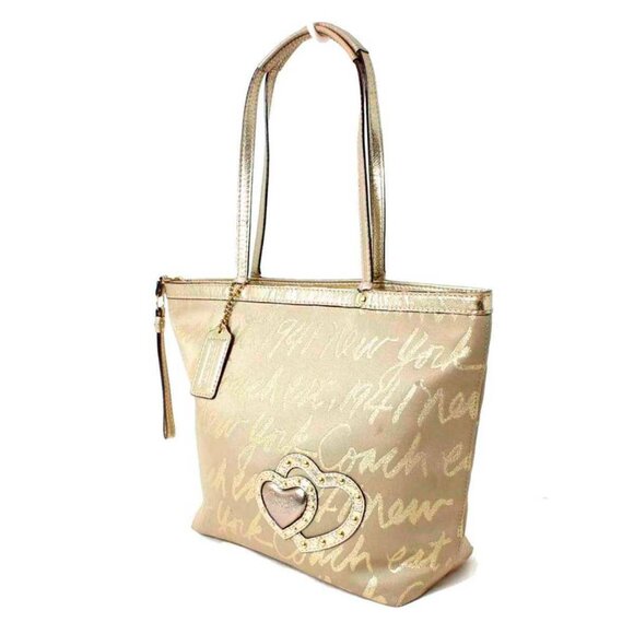 Nwt Coach New York Gold Lurex Shoulder Bag Purse - Picture 1 of 12